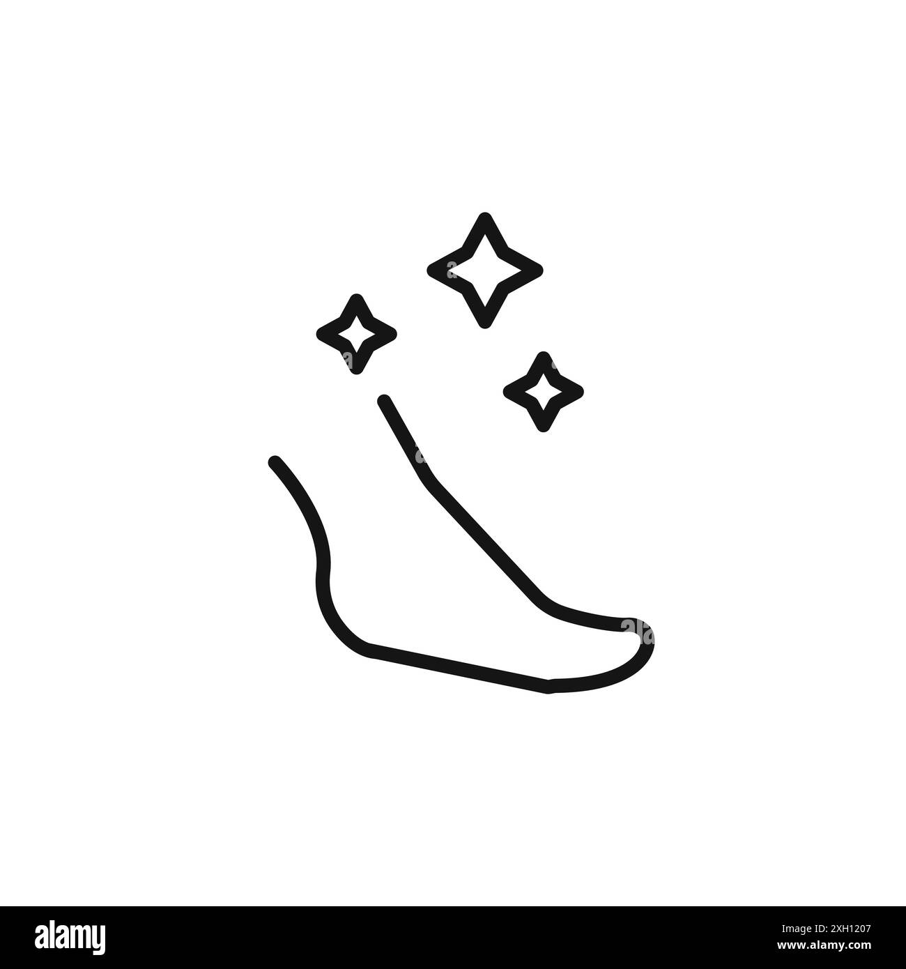 Foot care icon logo sign vector outline in black and white color Stock