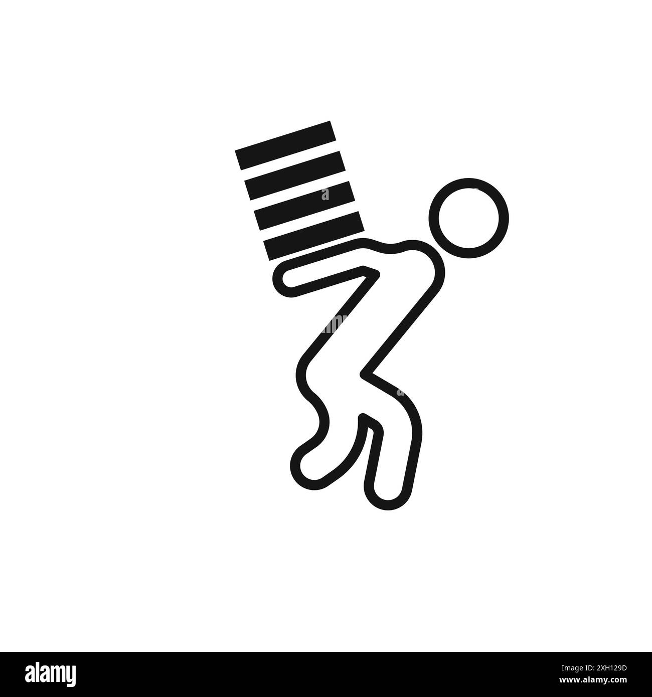 Heavy Burden Icon logo sign vector outline in black and white color Stock Vector
