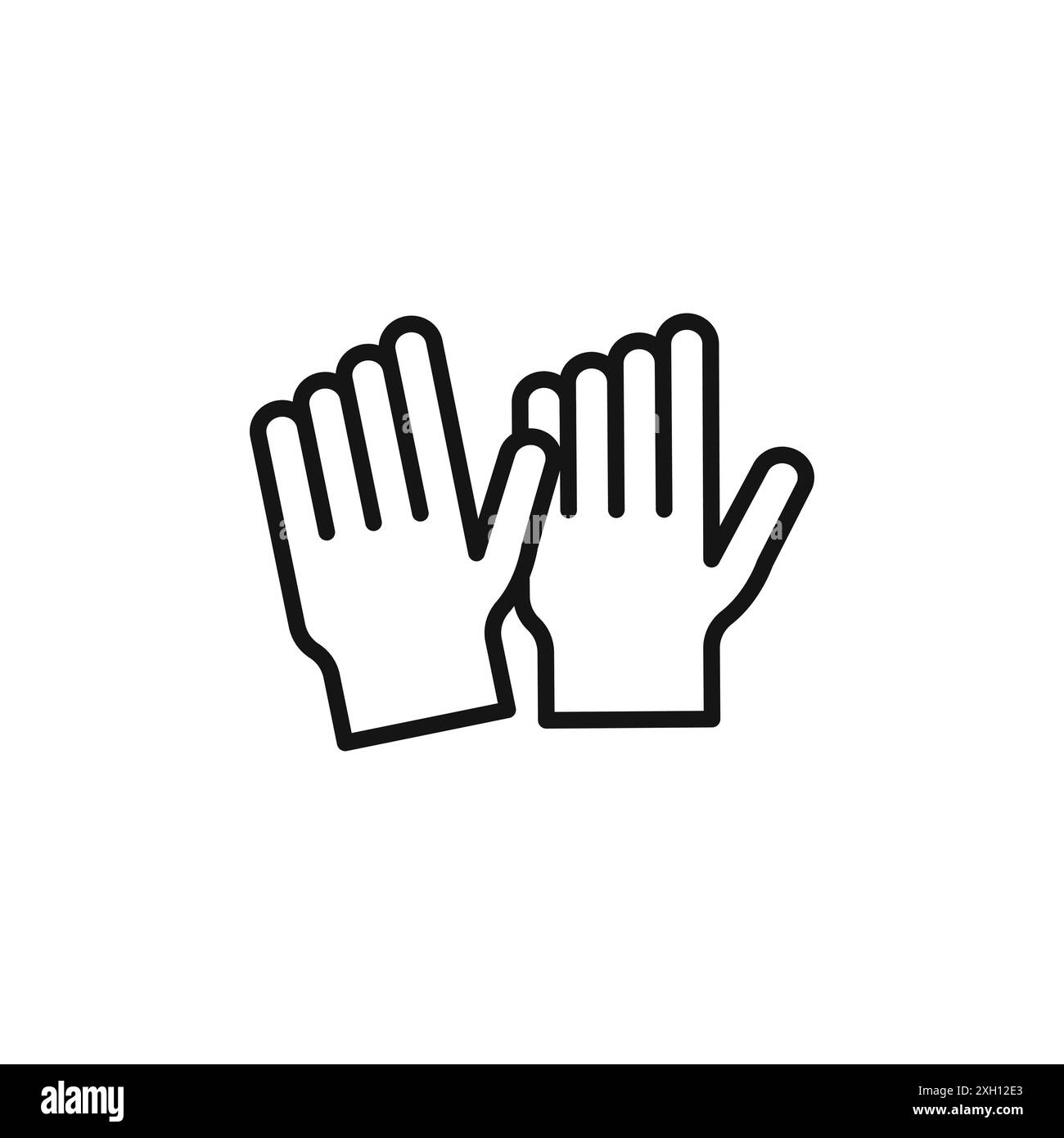 Garden gloves icon logo sign vector outline in black and white color ...