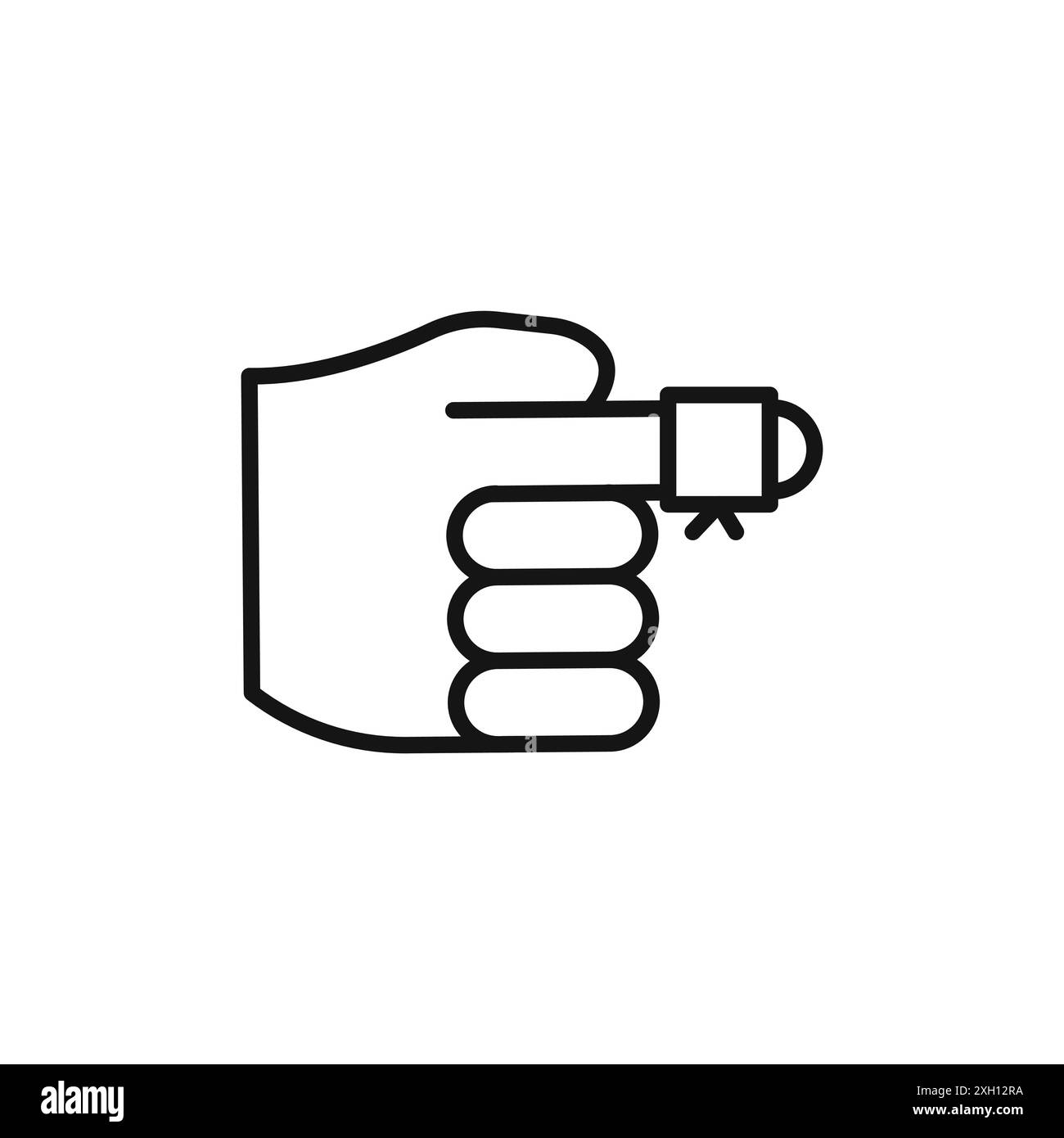 hurted finger bandage icon logo sign vector outline in black and white color Stock Vector