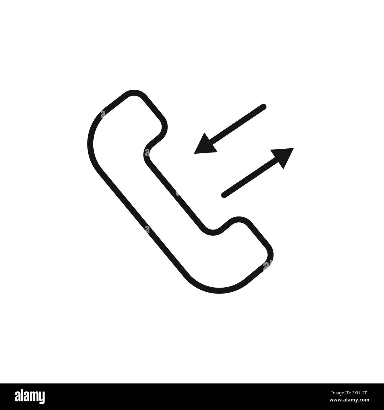 incoming outgoing calls icon logo sign vector outline in black and ...