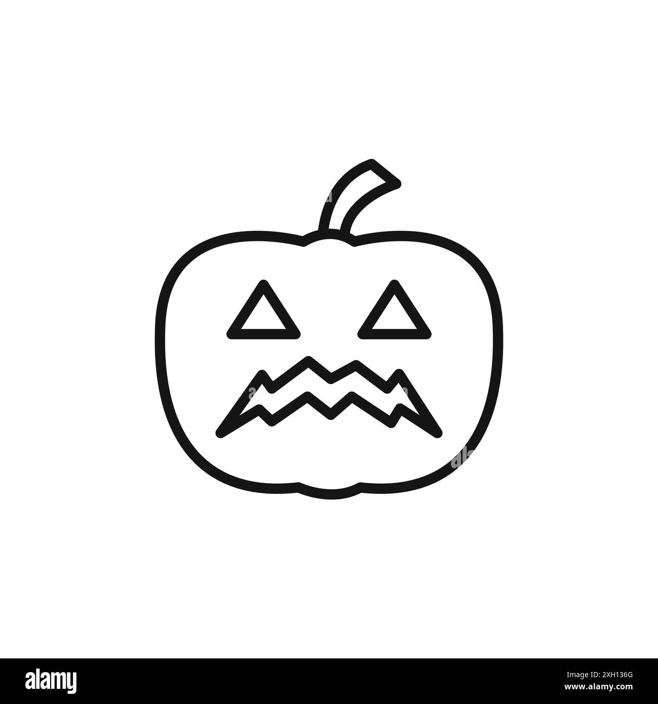 Halloween pumpkin icon logo sign vector outline in black and white ...