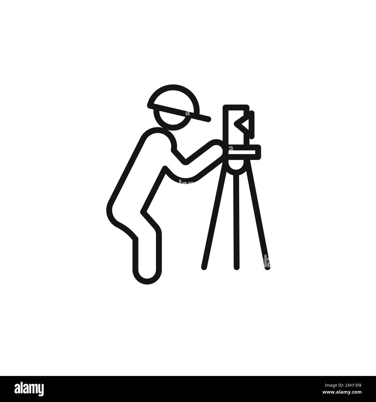 land surveyor icon logo sign vector outline in black and white color
