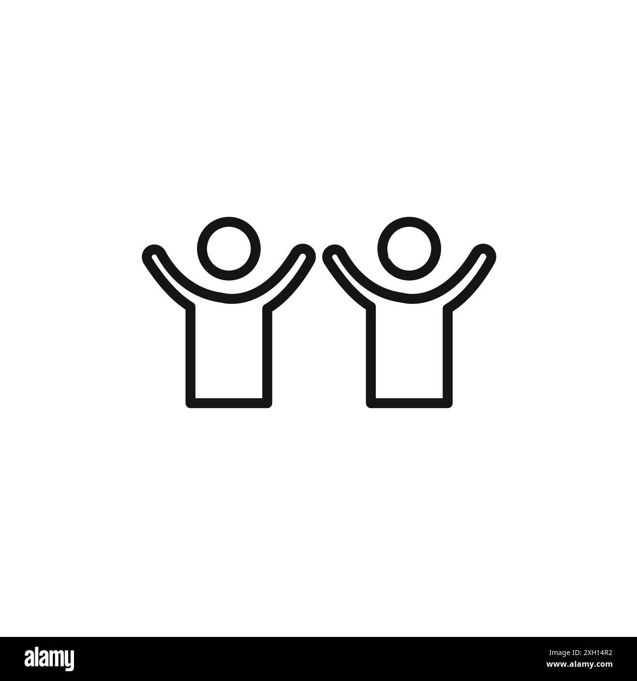 happy people icon logo sign vector outline in black and white color ...