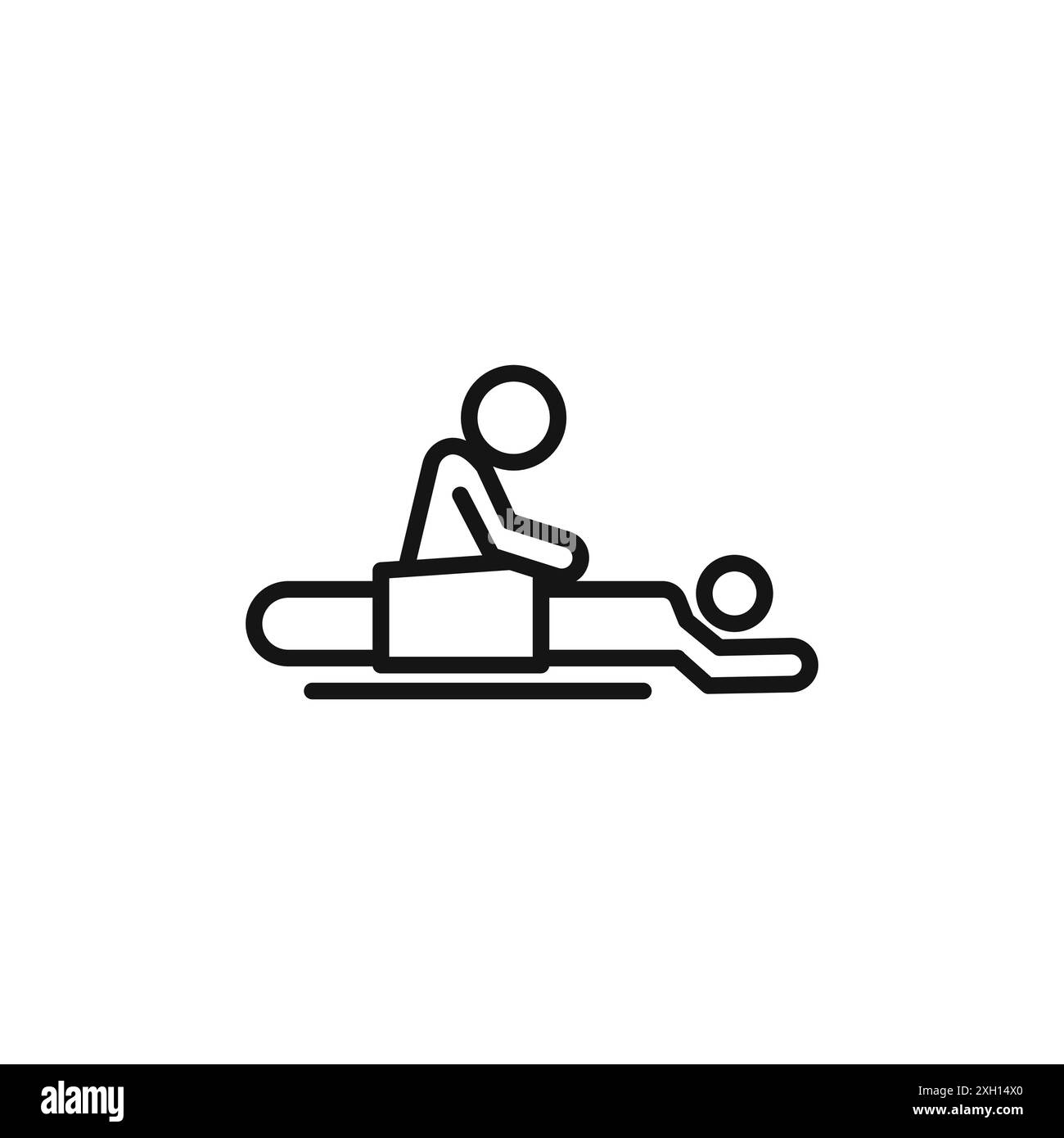 massage spa icon logo sign vector outline in black and white color