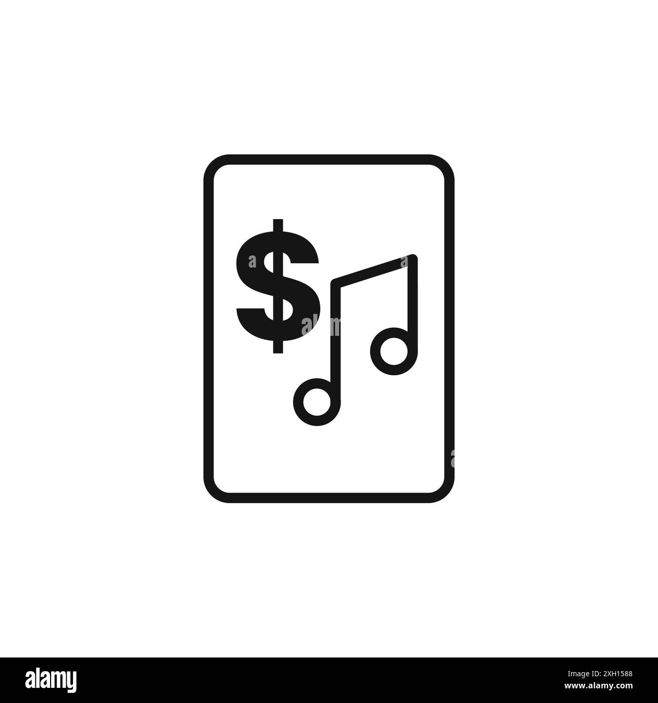 Music Price icon logo sign vector outline in black and white color ...