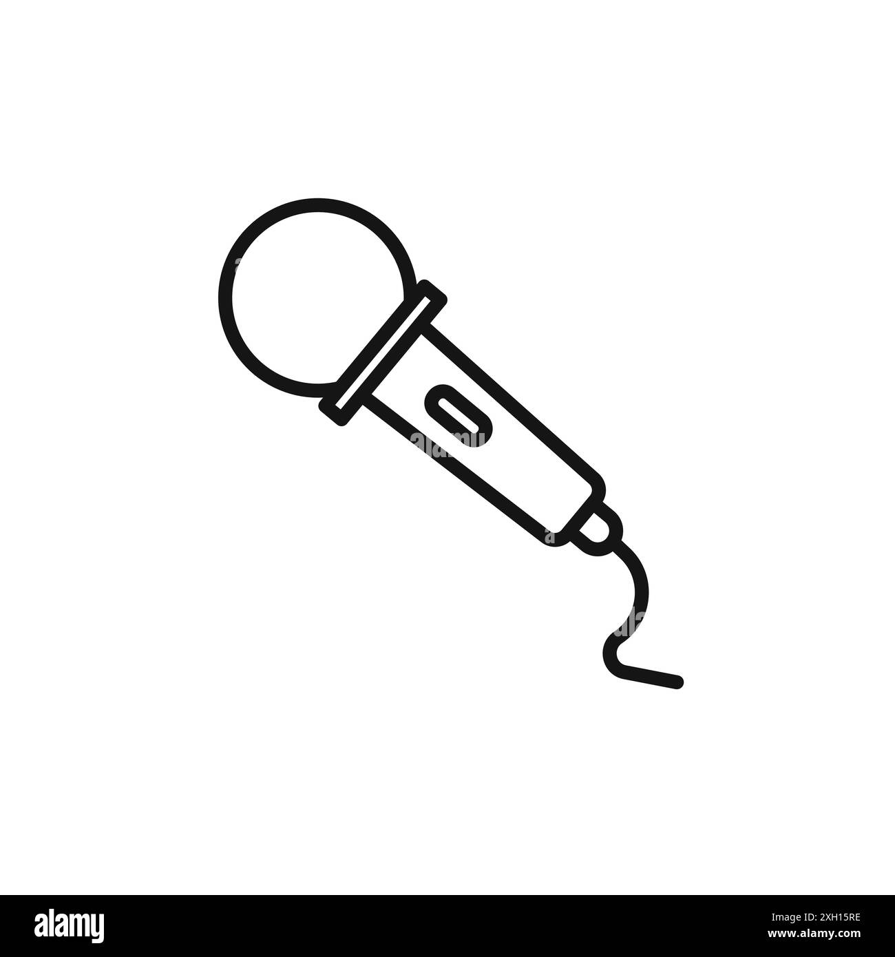 Microphone icon logo sign vector outline in black and white color Stock ...