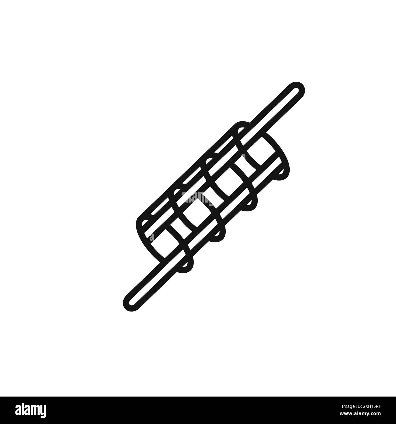 Muffler icon logo sign vector outline in black and white color Stock Vector