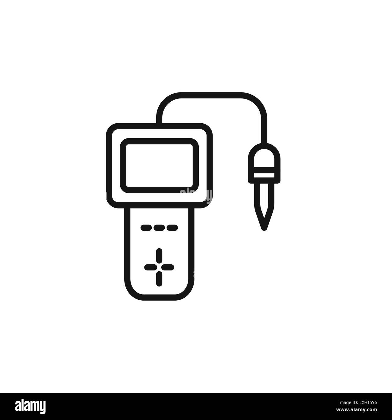 Ph Meter Icon logo sign vector outline in black and white color Stock