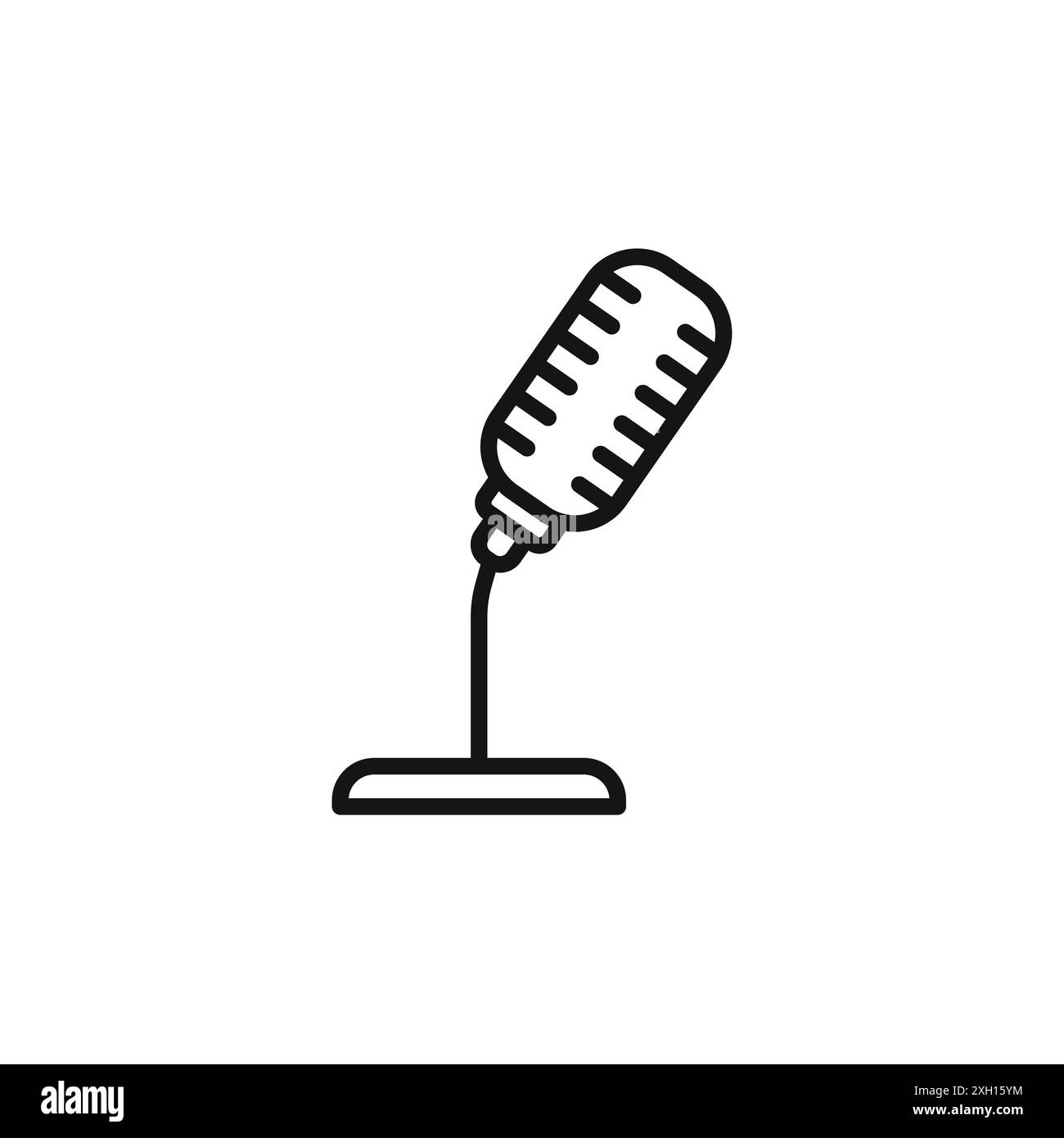 Microphone icon (2) logo sign vector outline in black and white color ...