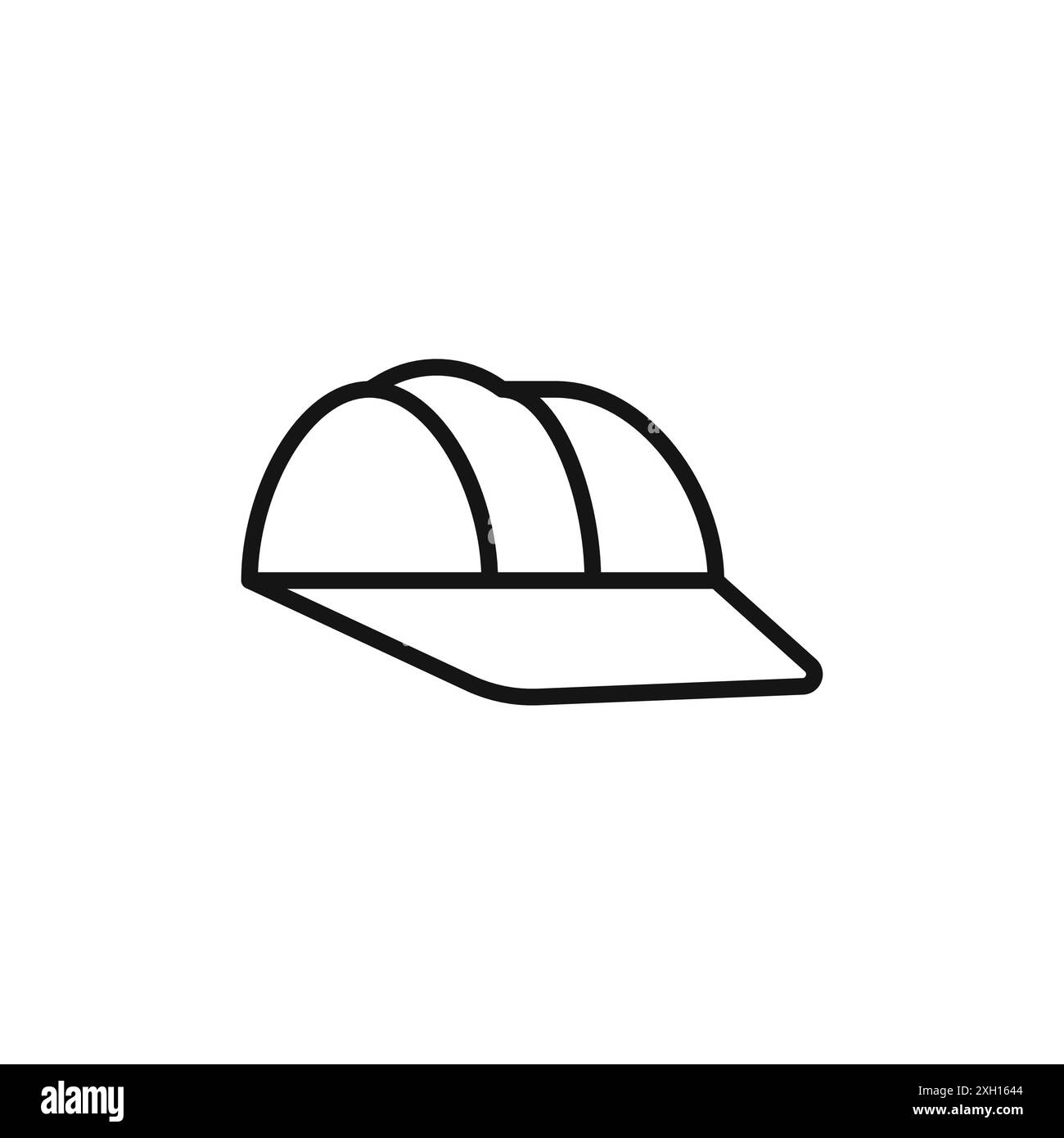 Safety helmet icon logo sign vector outline in black and white color ...