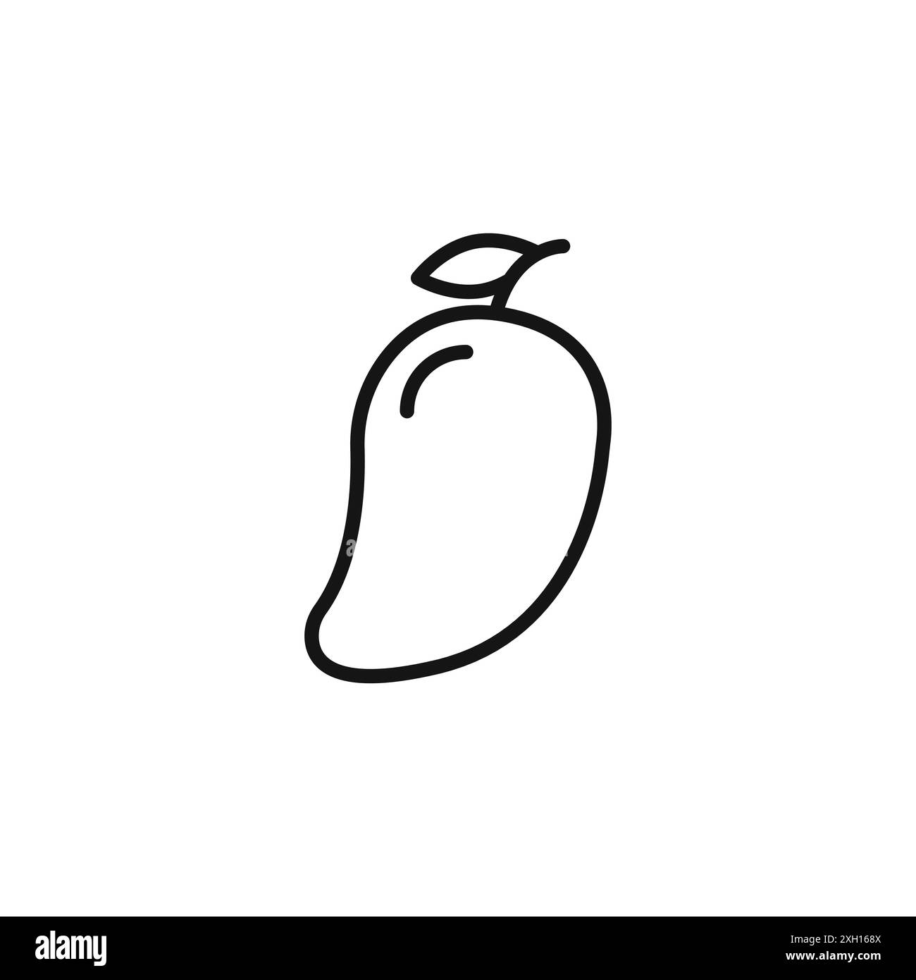 Mango icon logo sign vector outline in black and white color Stock Vector