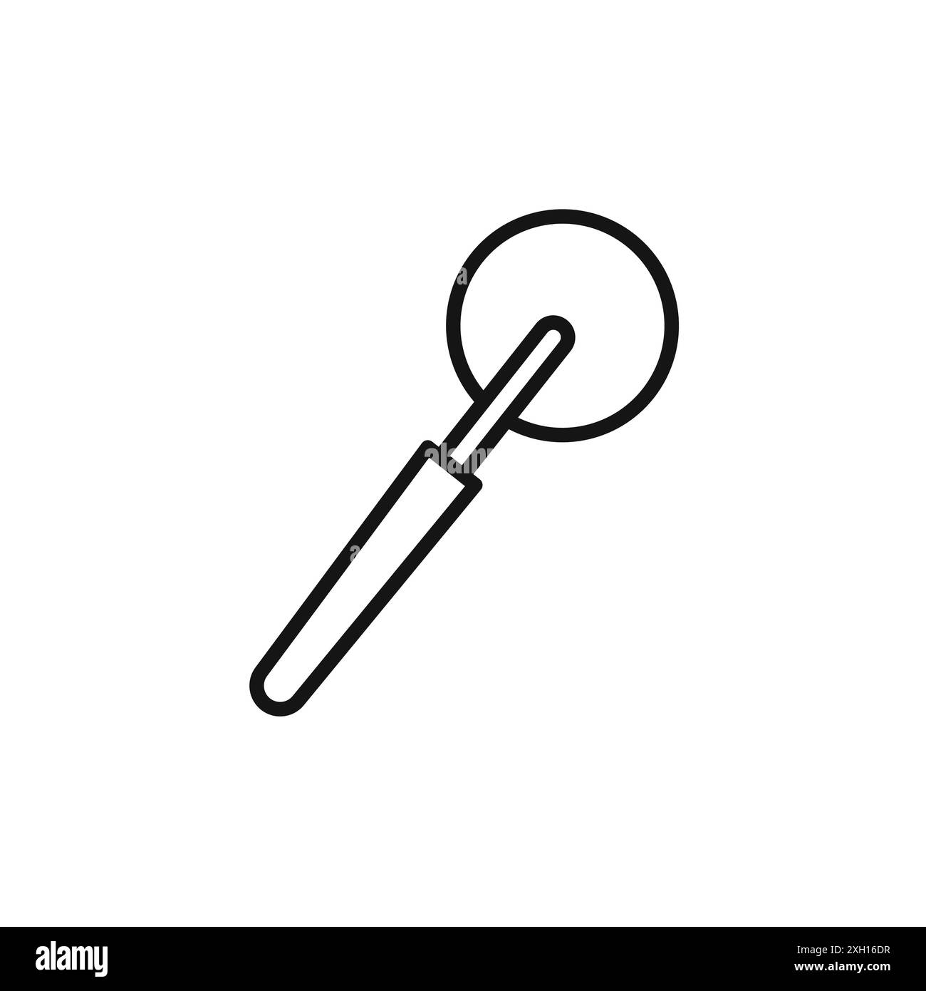 Pizza Cuttier icon logo sign vector outline in black and white color ...