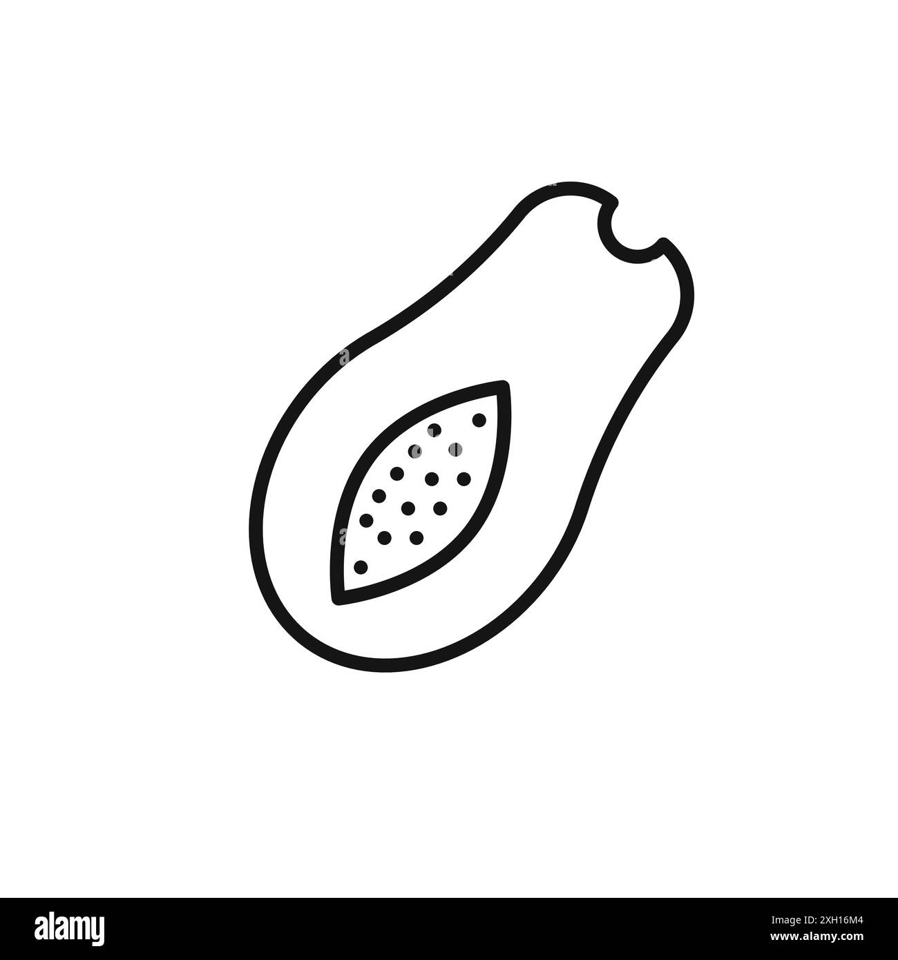 Papaya icon logo sign vector outline in black and white color Stock Vector
