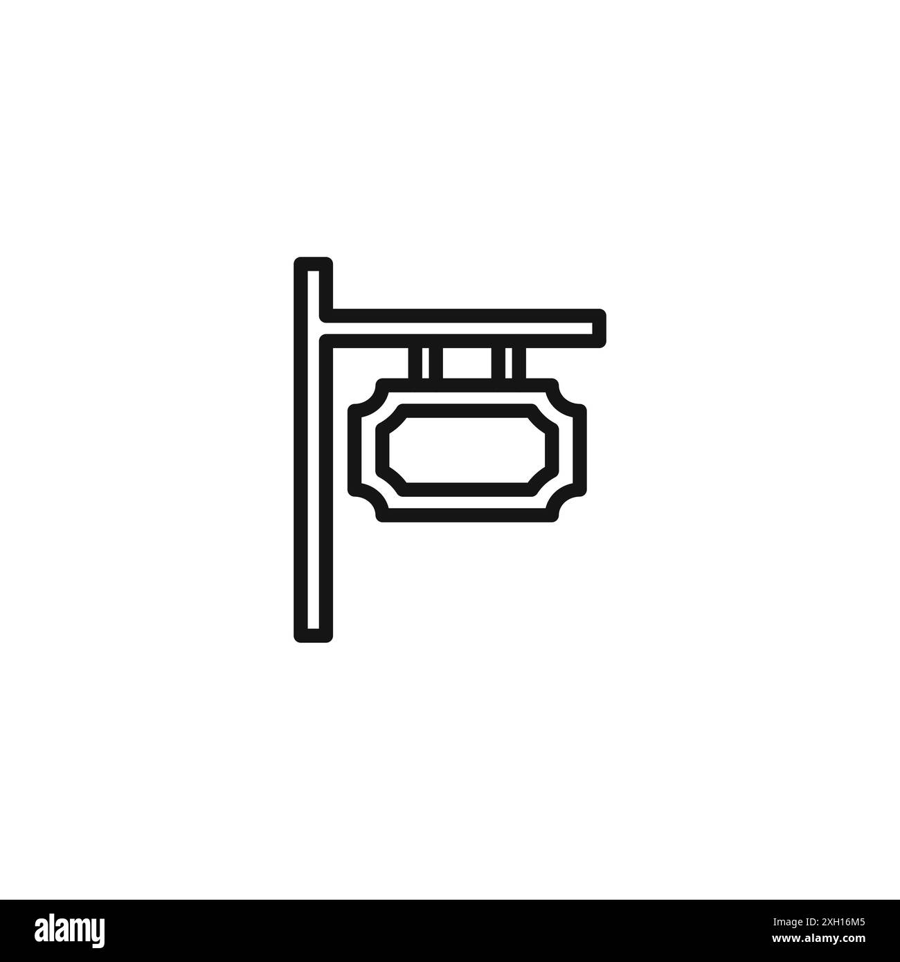 sign board icon logo sign vector outline in black and white color Stock