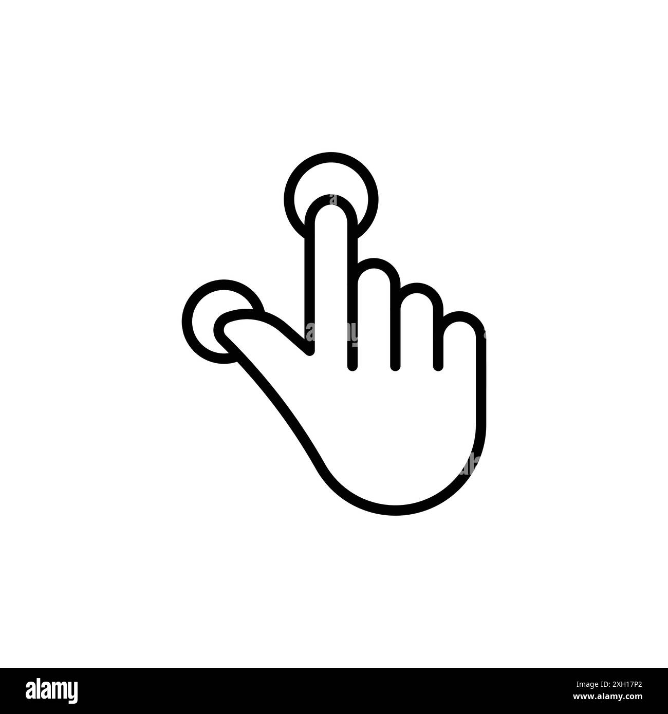 Pinch icon logo sign vector outline in black and white color Stock Vector