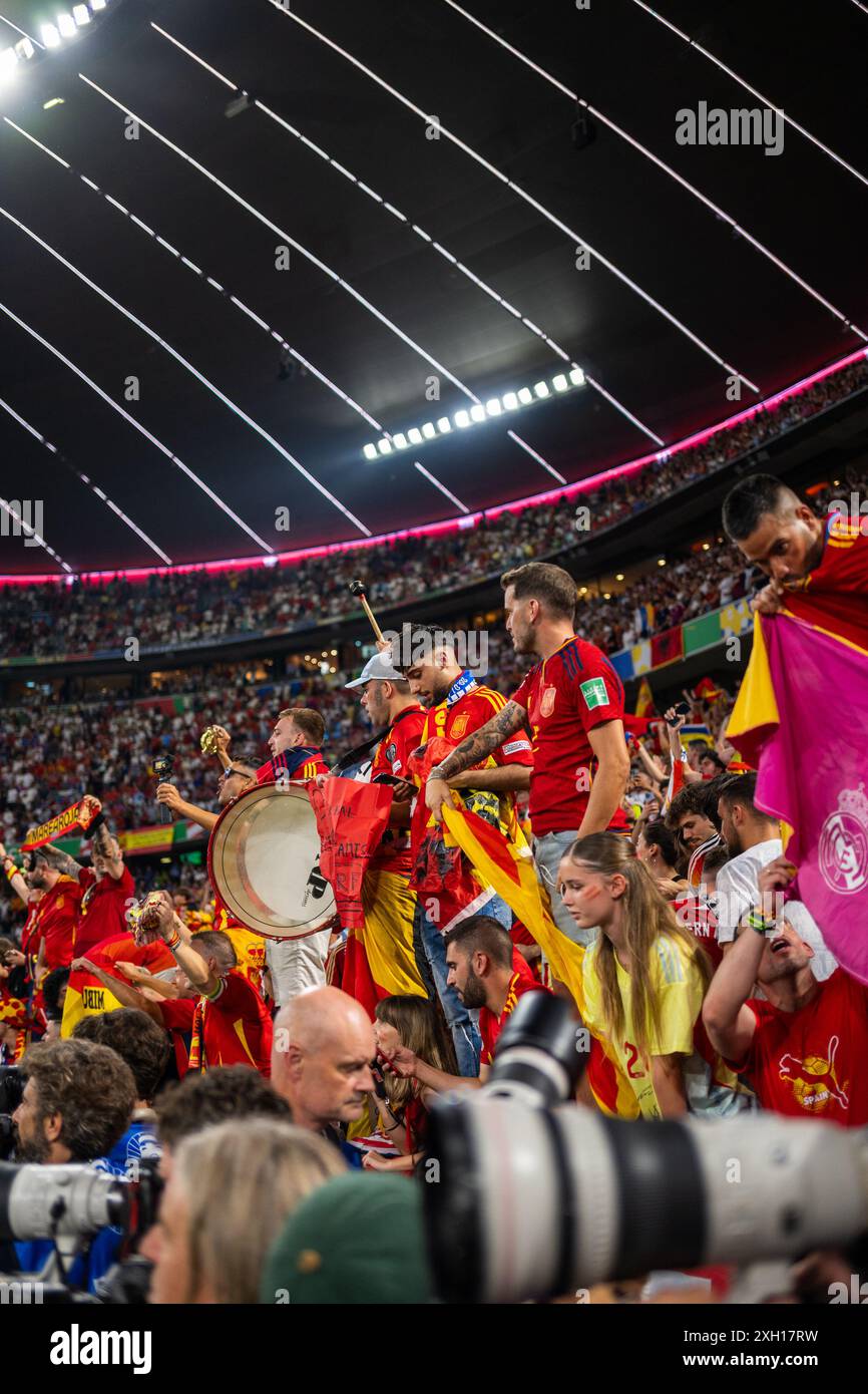 Spain Fans Munich, Germany. 09th, July 2024. Football fans of Spain seen on the ...