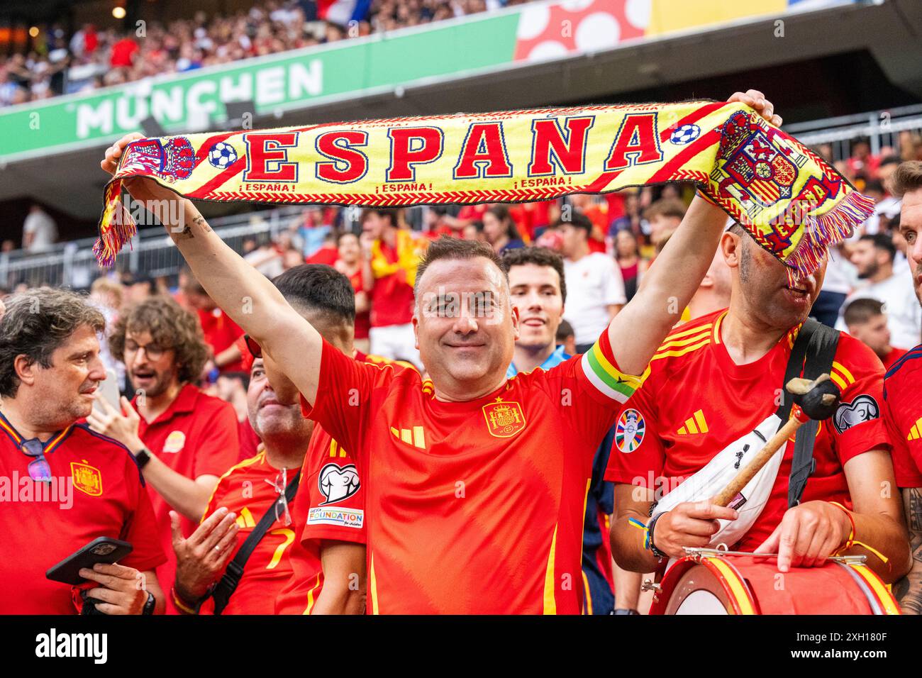 Spain Fans Munich, Germany. 09th, July 2024. Football fans of Spain seen on the ...