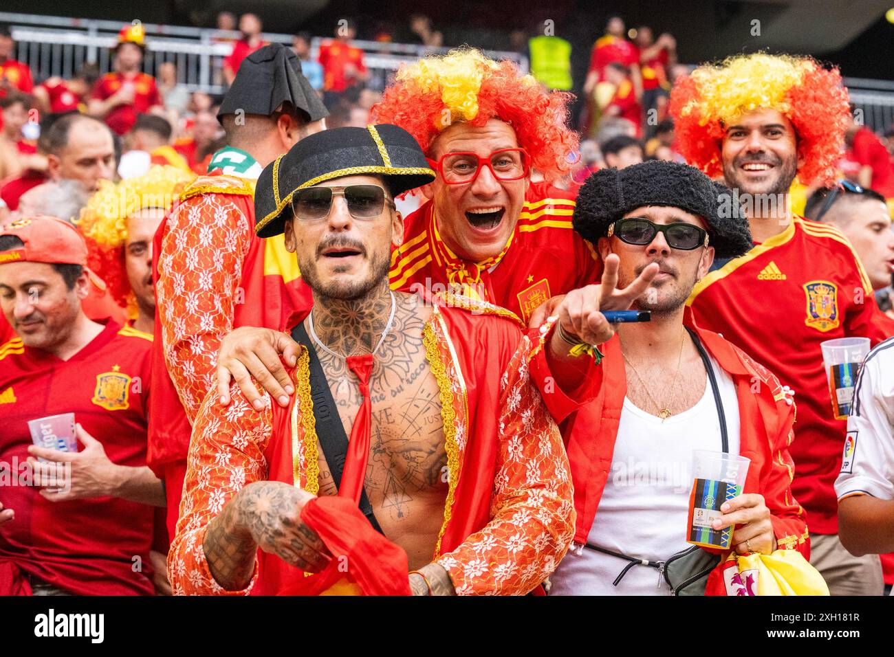 Spain Fans Munich, Germany. 09th, July 2024. Football fans of Spain seen on the ...