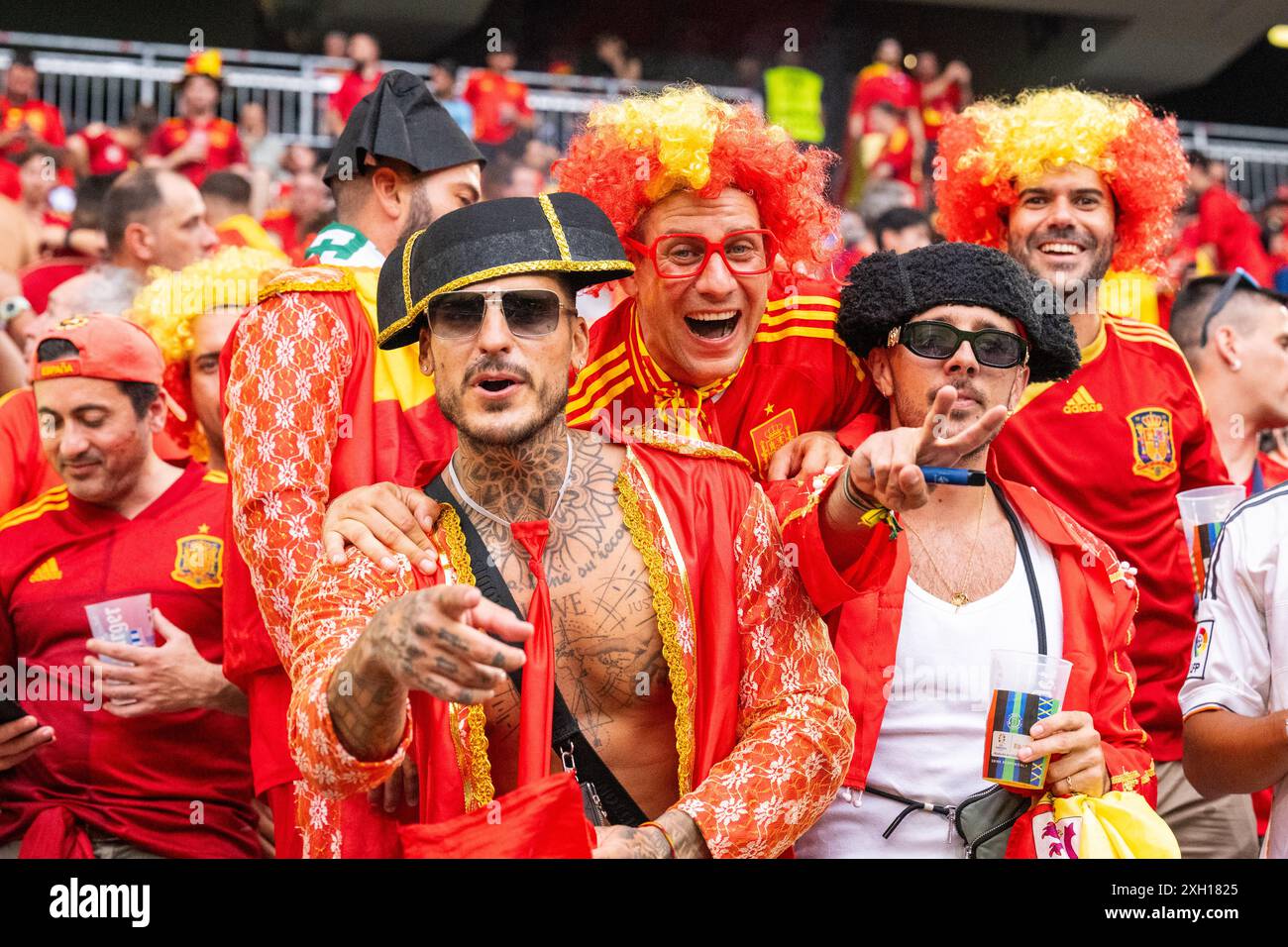 Spain Fans Munich, Germany. 09th, July 2024. Football fans of Spain seen on the ...