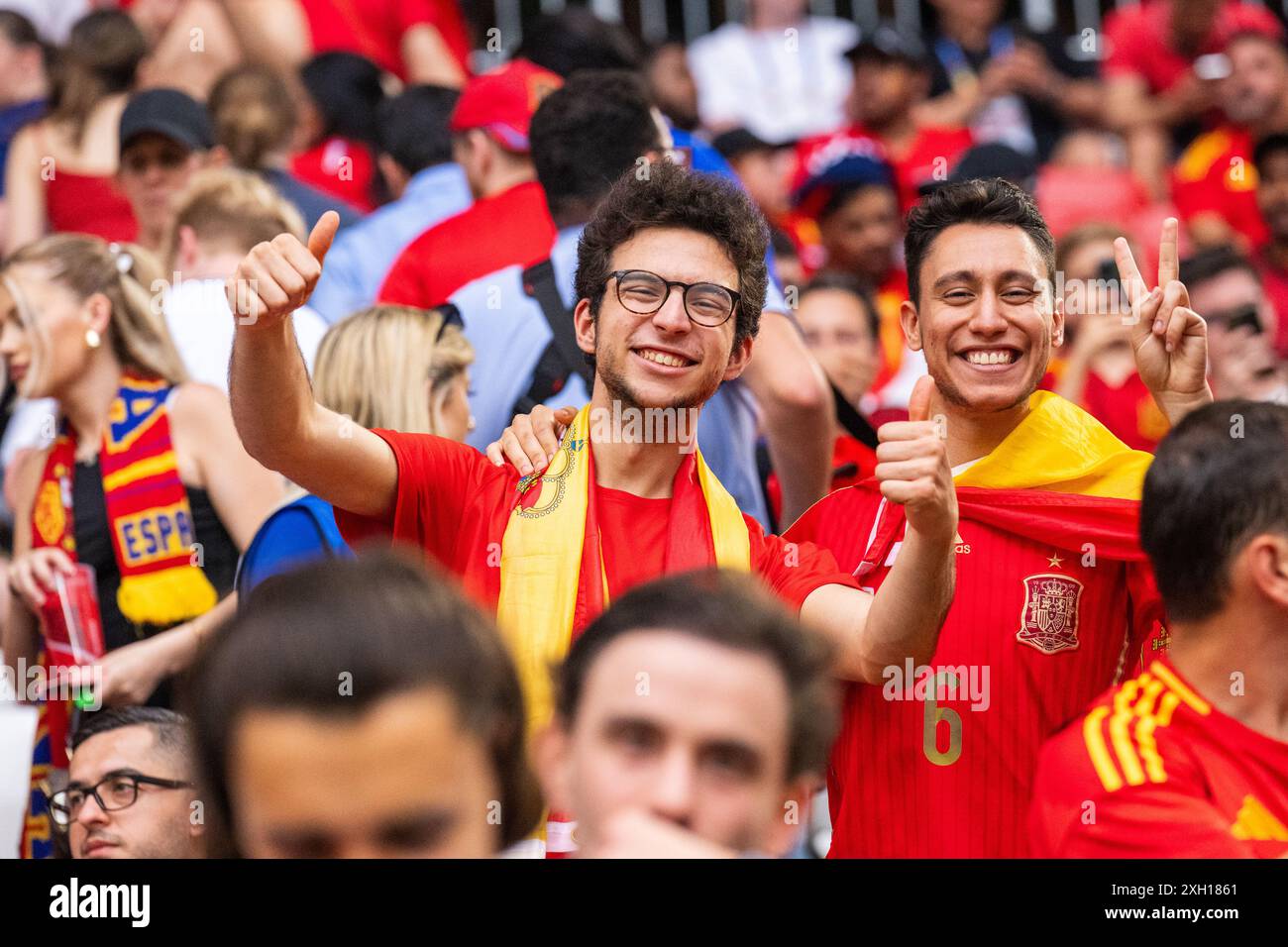 Spain Fans Munich, Germany. 09th, July 2024. Football fans of Spain seen on the ...