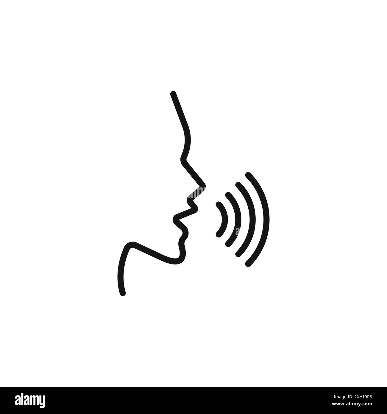 Voice recognition icon logo sign vector outline in black and white color Stock Vector