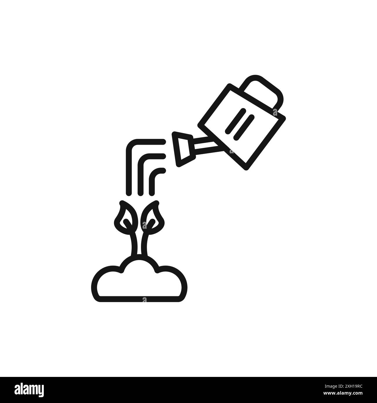 Watering Can icon logo sign vector outline in black and white color ...