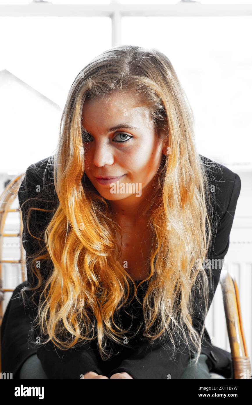 Heloise Werner, a soprano composer, photographed in her London Brixton Flat for BBC Music Magazine Stock Photo