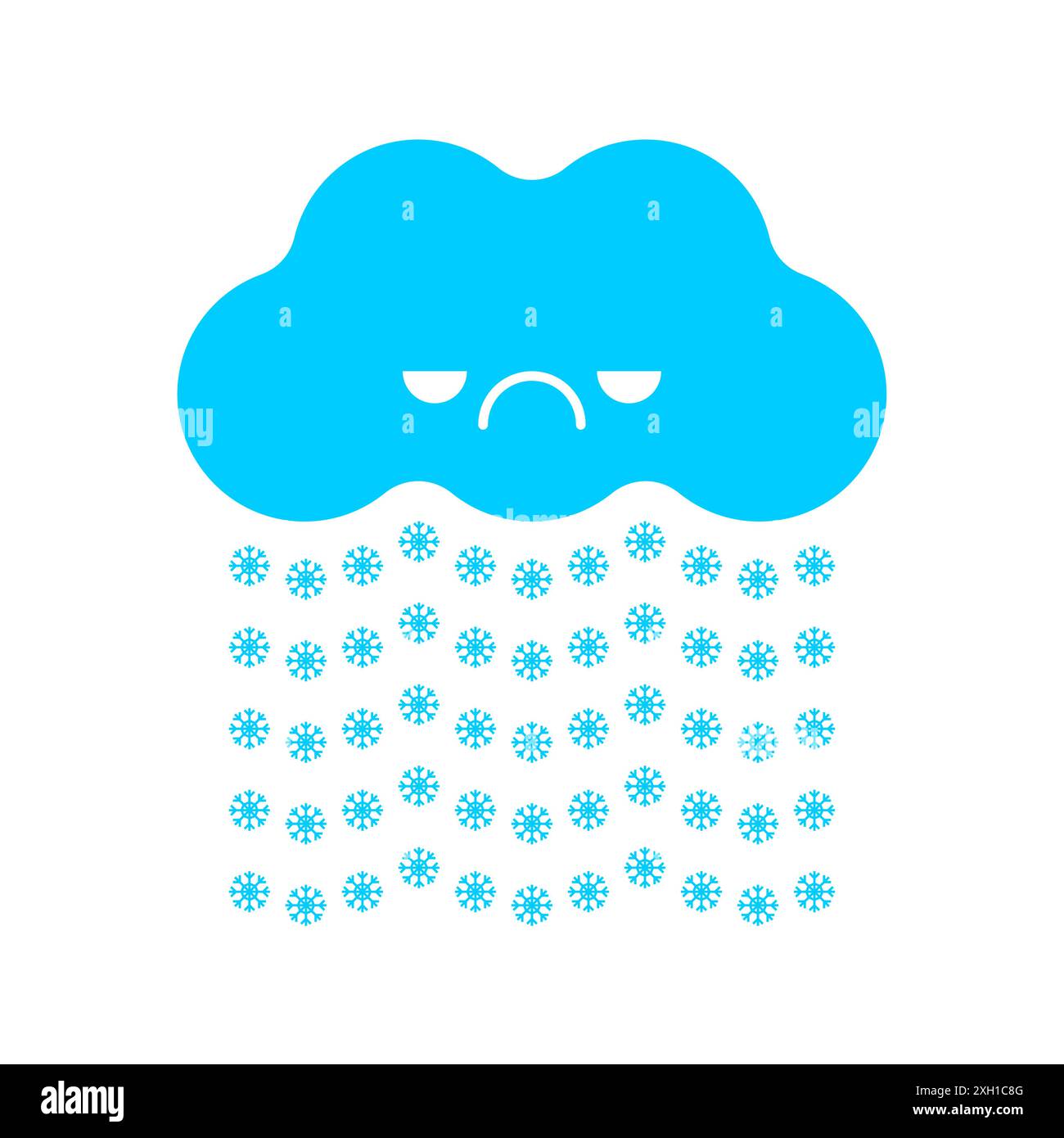 Evil cloud and snow. Sign for weather for smartphone application