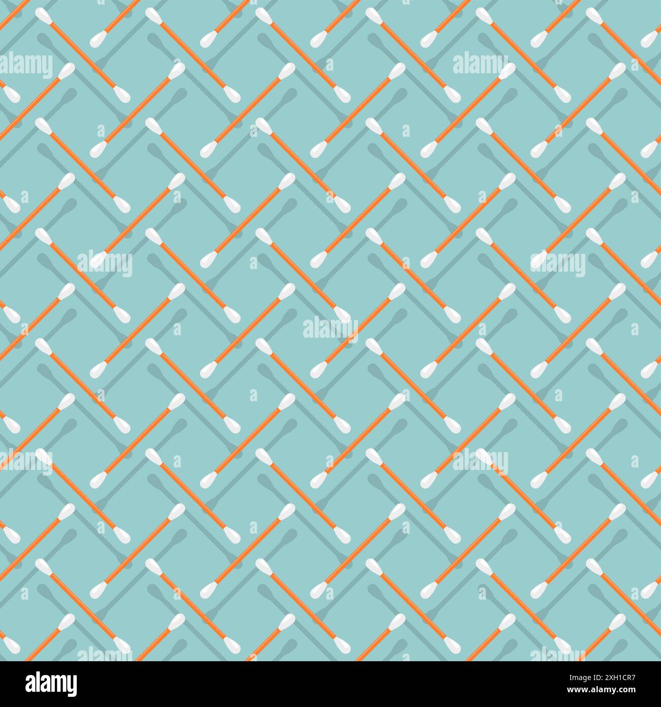Ear stick clean pattern seamless. Ear cleaning stick background Stock Vector