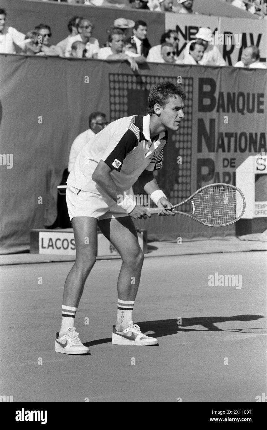Swedish tennis player Mats Wilander (winner) during the men's singles