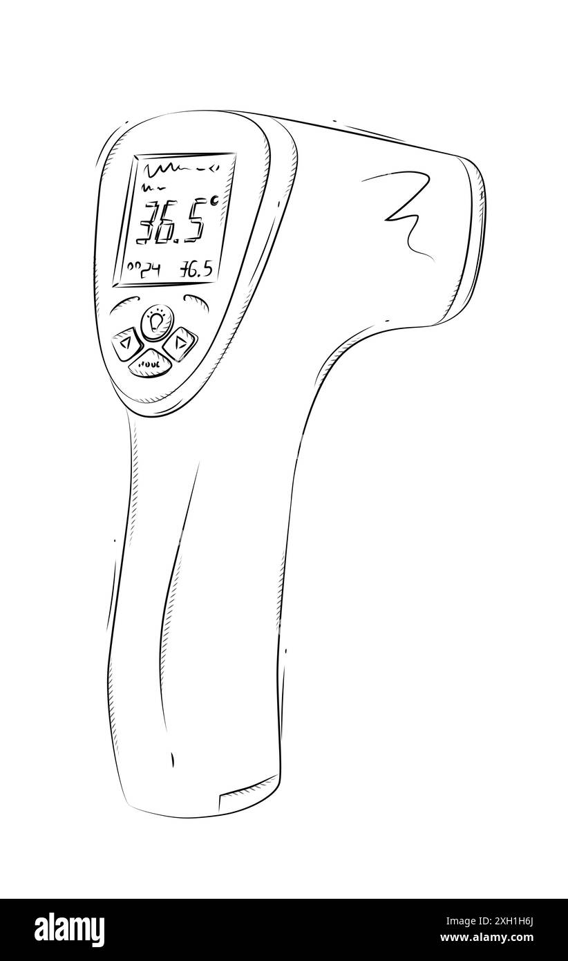 Infrared electronic thermometer Black and White Stock Photos & Images ...