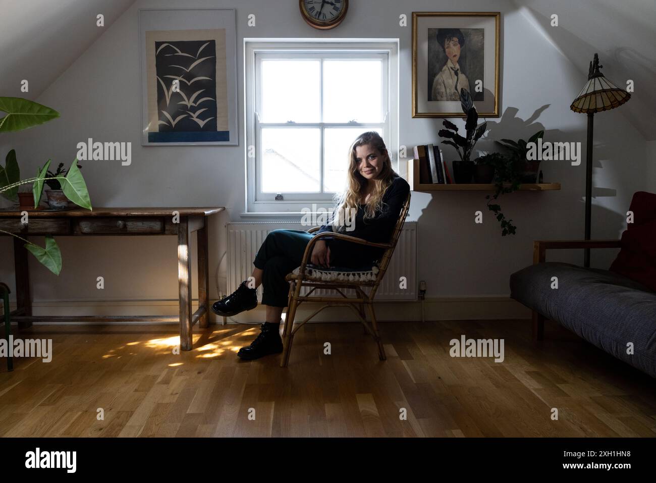 Heloise Werner, a soprano composer, photographed in her London Brixton Flat for BBC Music Magazine Stock Photo