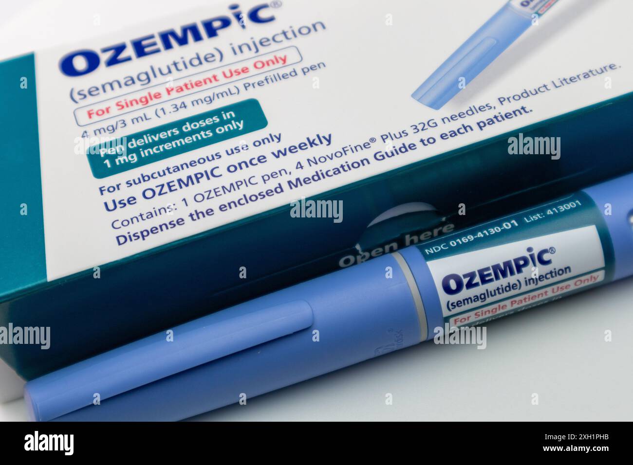 Ozempic pen and box close up Stock Photo