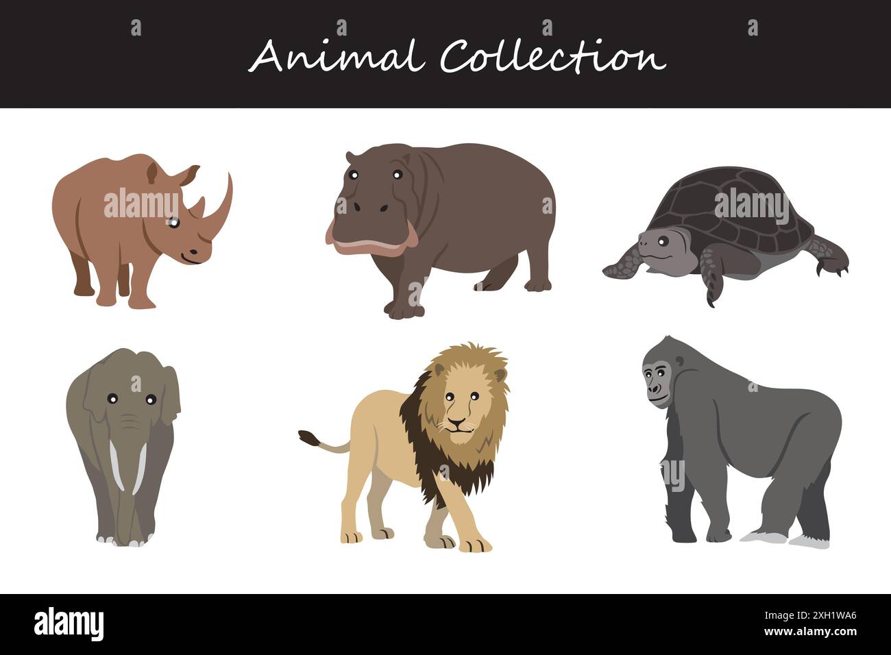 Animals collection. Flat style vector illustration Stock Vector Image ...