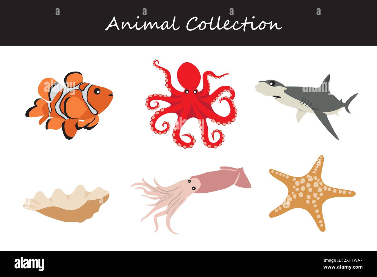 Animals collection. Flat style vector illustration Stock Vector Image ...
