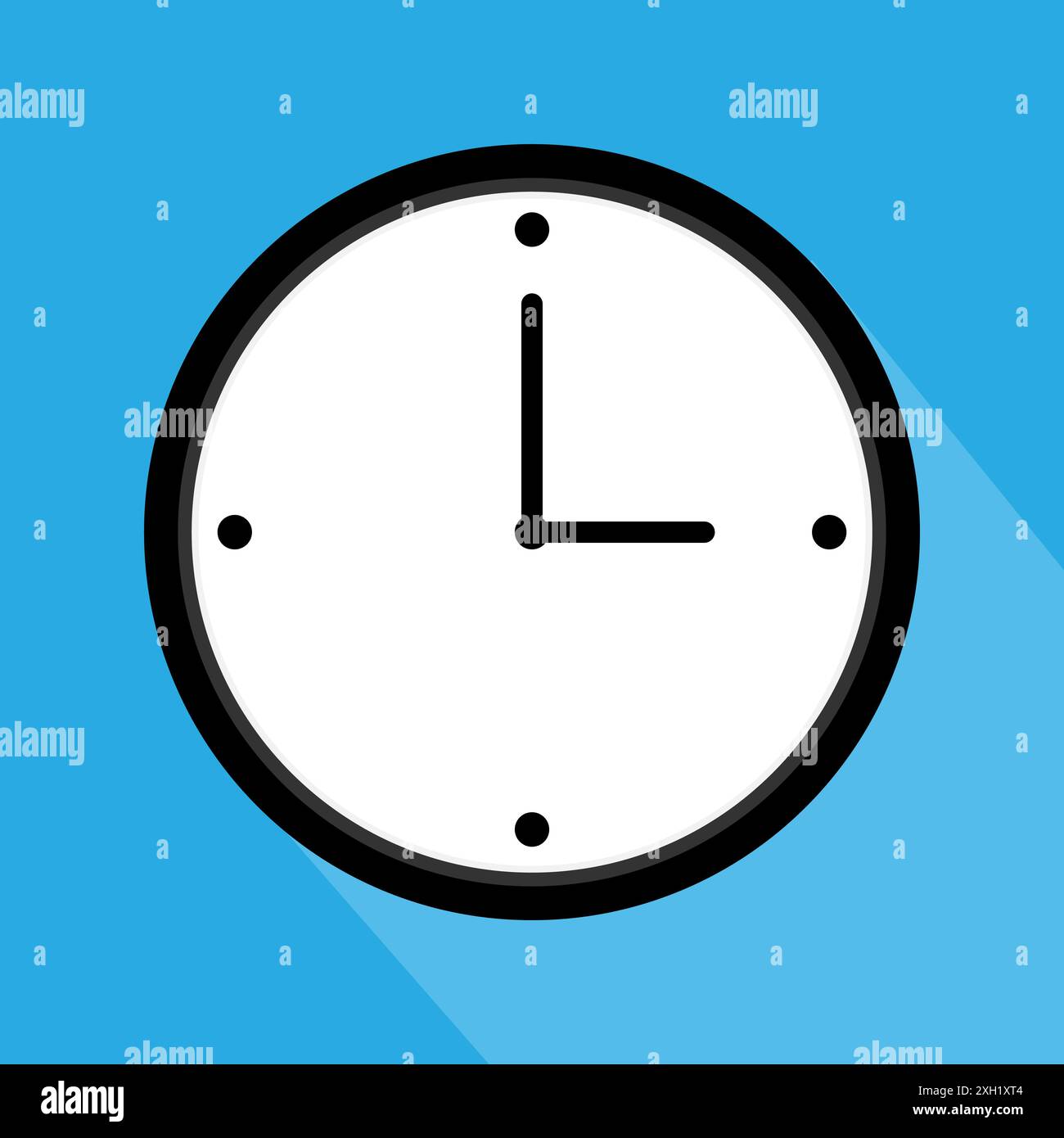 Clock icon on blue background. Vector illustration Stock Vector Image ...