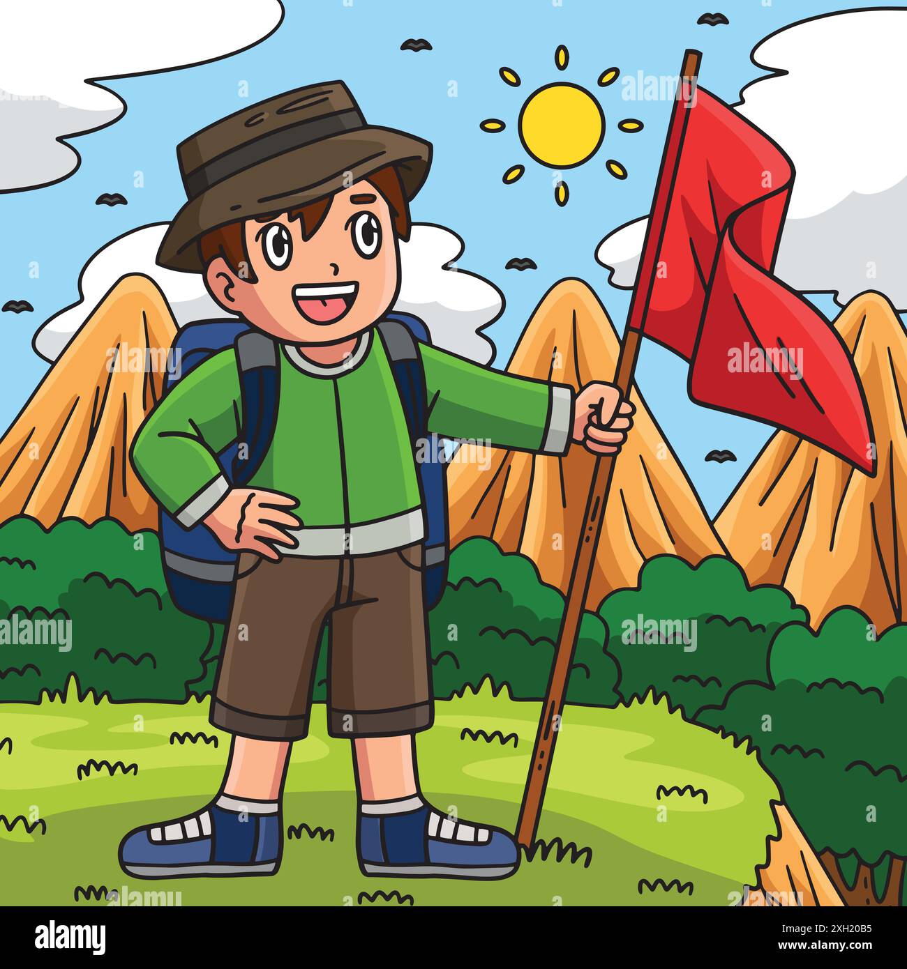 Camping Camper with a Flag Colored Cartoon Stock Vector Image & Art - Alamy