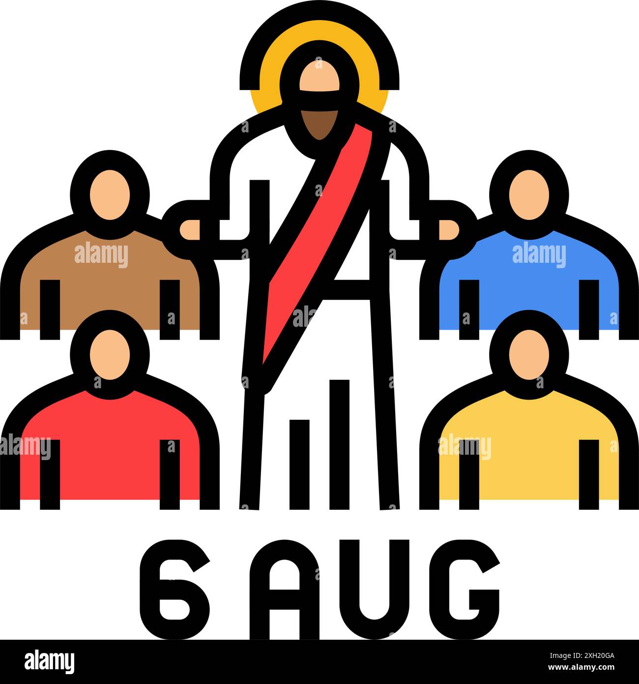 transfiguration of jesus feast catholic holiday color icon vector ...