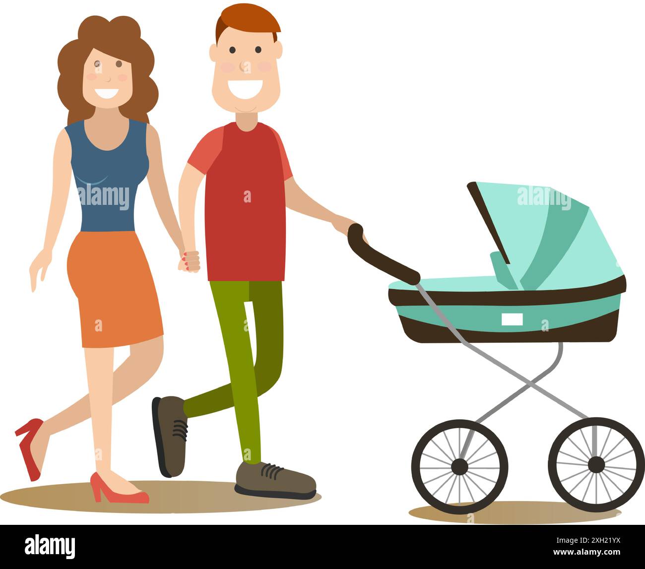 Funny baby in stroller Stock Vector Images - Alamy