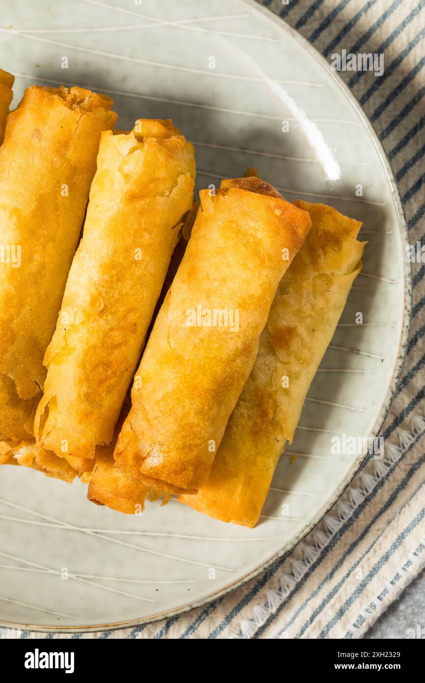 Deep Fried Filipino Pork Lumpia with Dipping Sauce Stock Photo Alamy