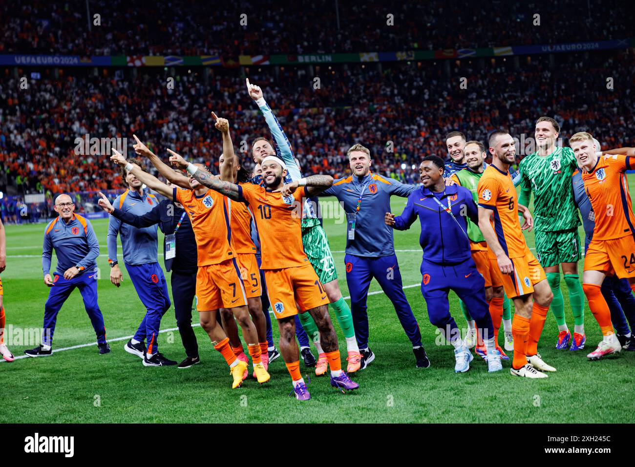 Players Of Netherlands Seen Celebrating During UEFA Euro 2024 ...