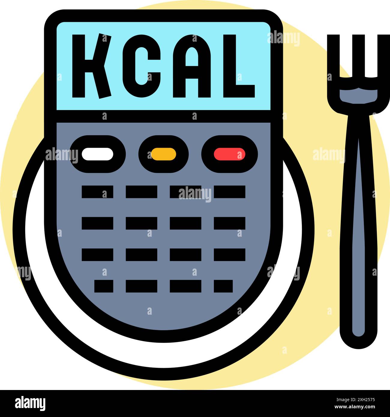caloric intake obesity overweight color icon vector illustration Stock ...