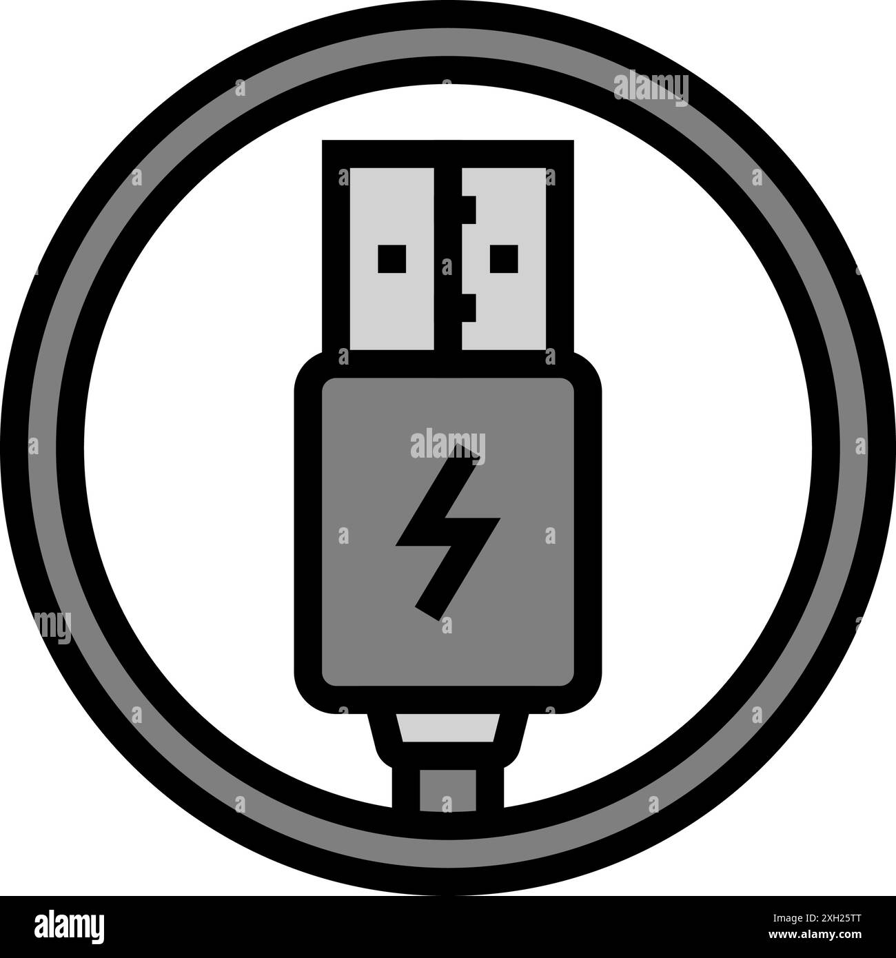 usb charging label product caution color icon vector illustration Stock ...