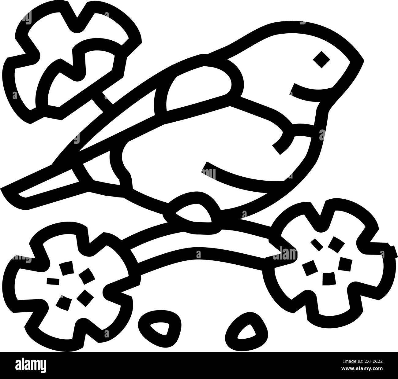 Beginning of spring japanese holiday line icon vector illustration
