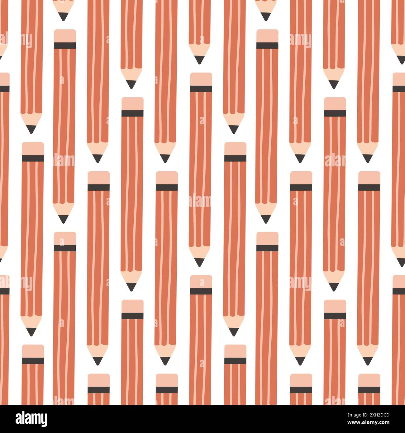 Seamless pattern with pencil, repeat pattern. Design for education, school projects, packaging, stationery decorative Stock Vector