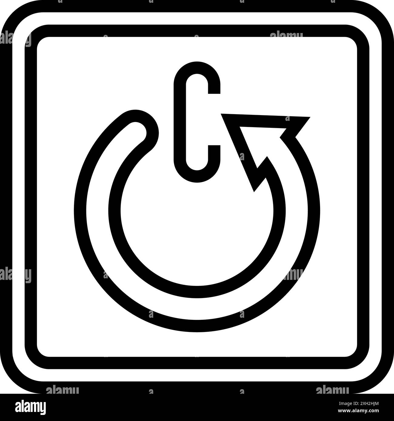 automatic shut down product label caution line icon vector illustration