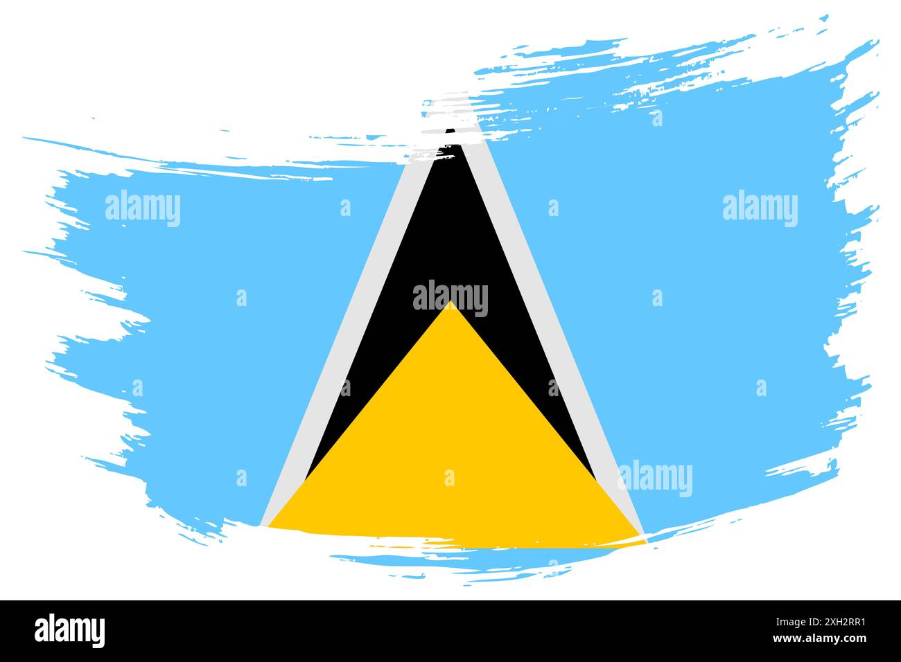 Saint Lucia brush stroke flag background. Hand drawn grunge style Saint ...