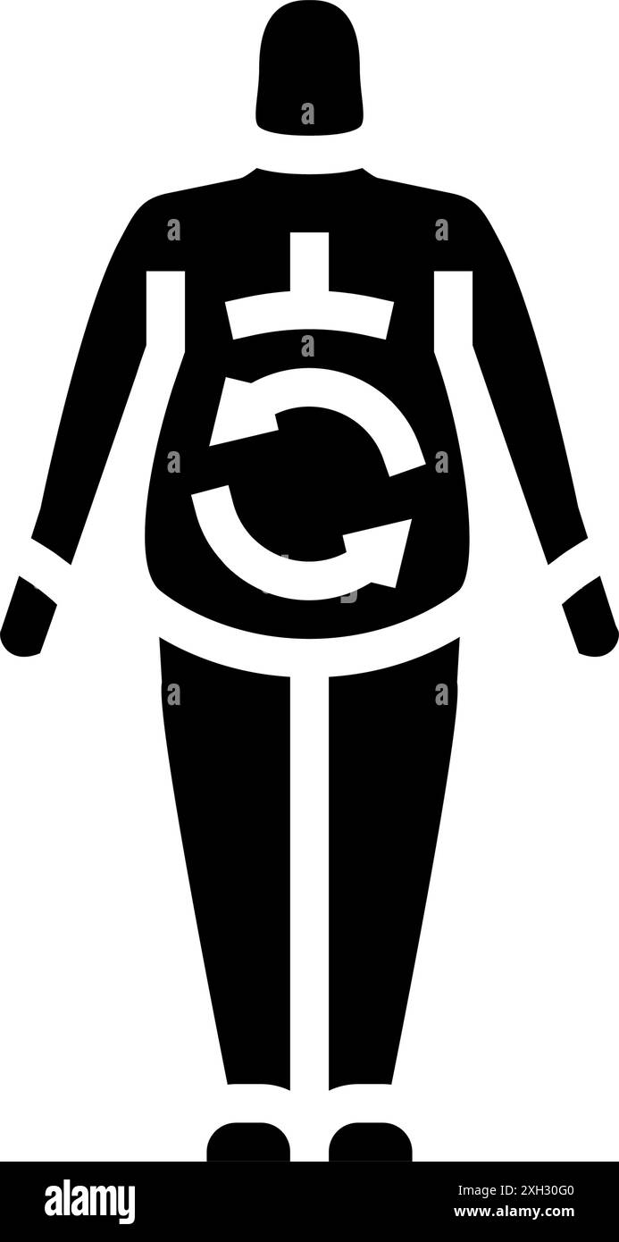 metabolic syndrome obesity overweight glyph icon vector illustration ...