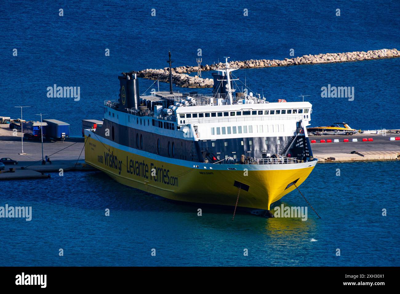 Zakynthos, Greece June 7 2024 The luxury ferry boat of Levante Ferries anchored in Zakynthos